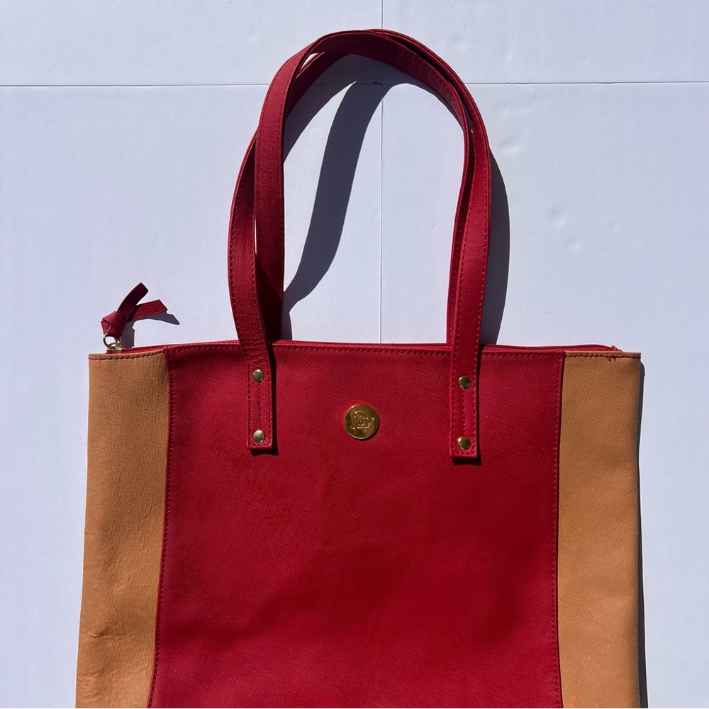 Red and Tan Tote Bag by Joy Susan - Picture 5 of 8